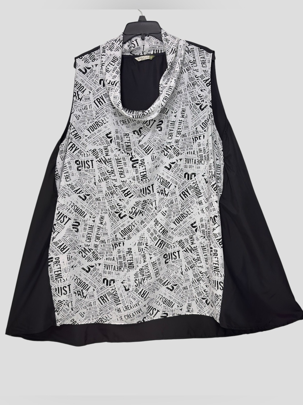 90s Chalet Et Ceci USA Tunic Dress 1X Digital Grunge Distorted Print Lagenlook - Picture 4 of 7